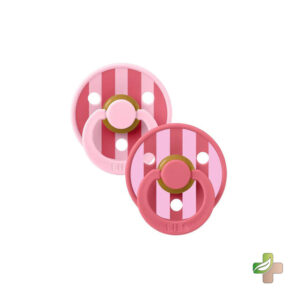 BIBS 02 SUCETTES NATURAL RUBBER BABY PINK CORAL SIZE1 0M+