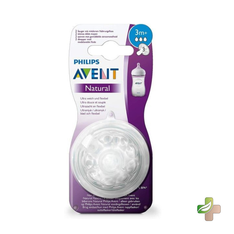 AVENT 2 TETINE NATURAL 3M+ SCF043/27