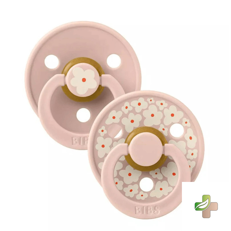 BIBS 02 SUCETTES NATURAL RUBBER JASMINE LATEX BLUSH MIX SIZE 2