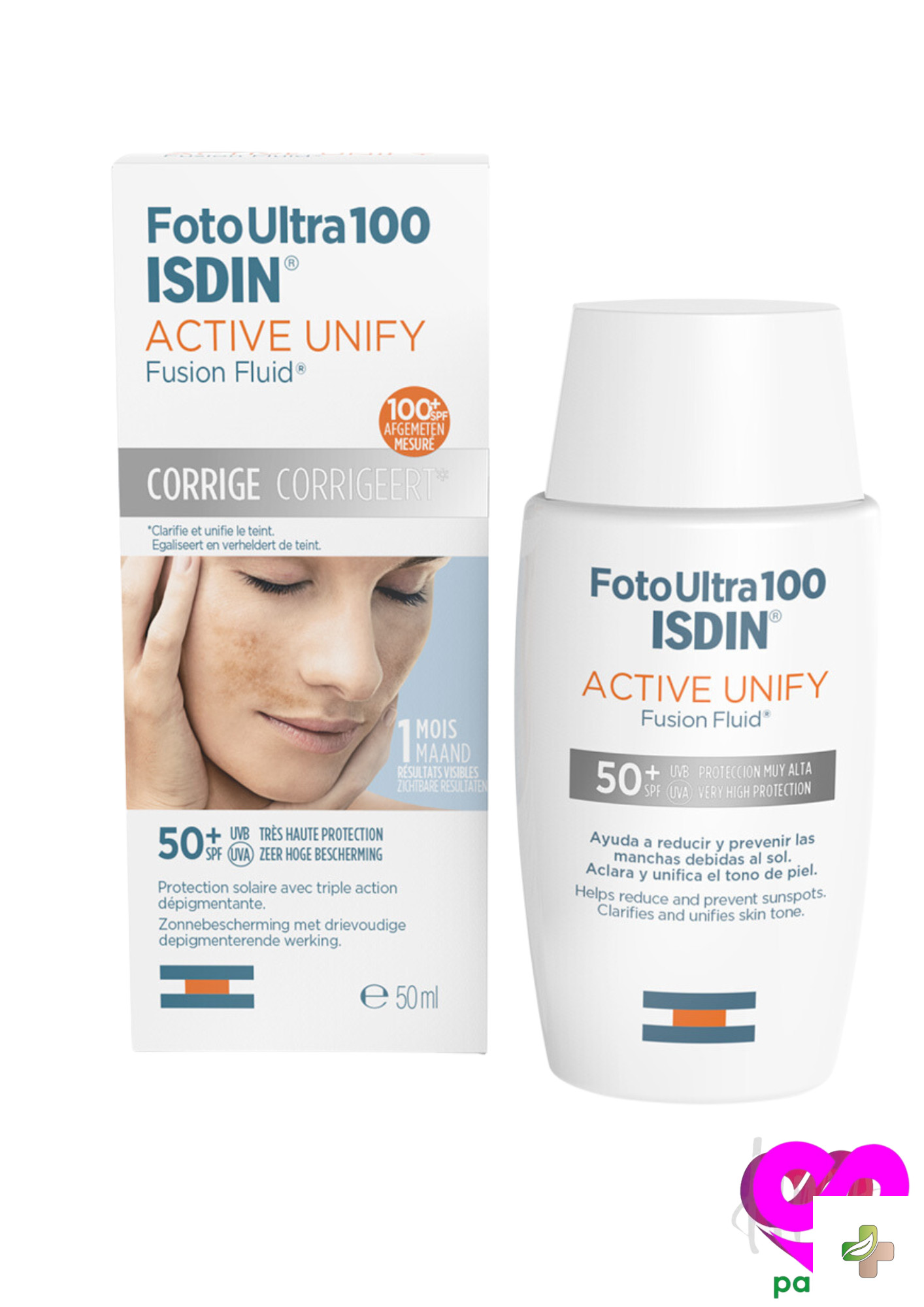 Foto Ultra 100 Isdin Active Unify Fusion Fluid SPF 50+