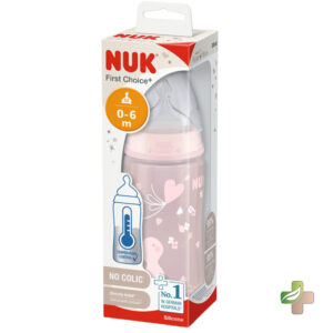 Nuk First Choise+ Biberon 0-6 Mois Rose 300Ml
