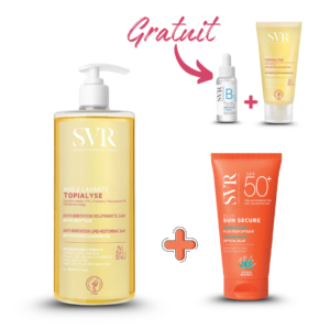 SVR Crème Solaire + Topialyse + 2 Cadeaux Offerts