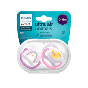 PHILIPS AVENT Sucettes Ultra Air Animals Fille 0-6m Lot De 2