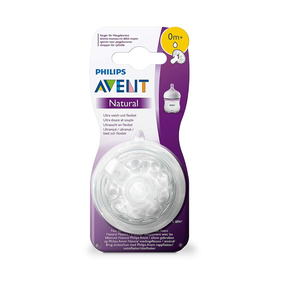 PHILIPS AVENT Tétine Natural 2 trous 0m+ Lot De 2