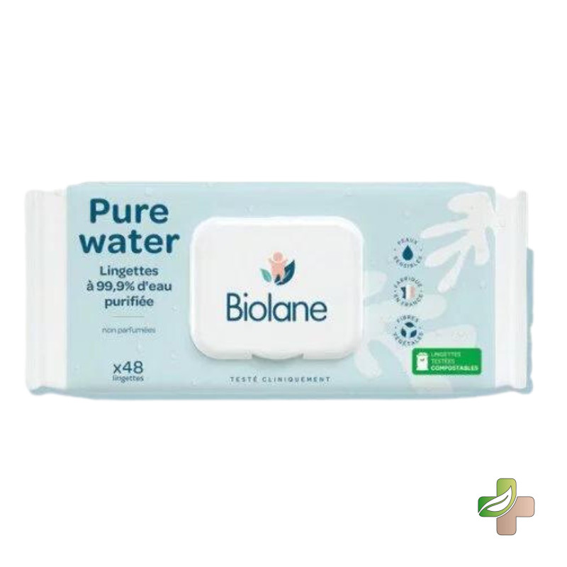Biolane Lingettes Pure Water 48Pcs