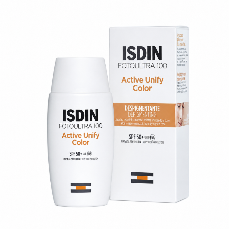 Foto Ultra 100 Isdin Active Unify Color Fusion Fluid teinté SPF 50+