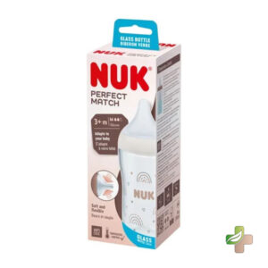 NUK Perfect Match Biberon en Verre, 230ml
