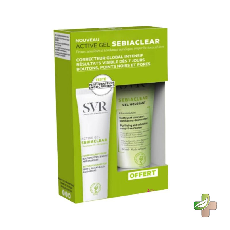 Svr Sebiaclear Active Gel Correcteur Intensif 40Ml+Gel Moussant 55Ml,(Offret)