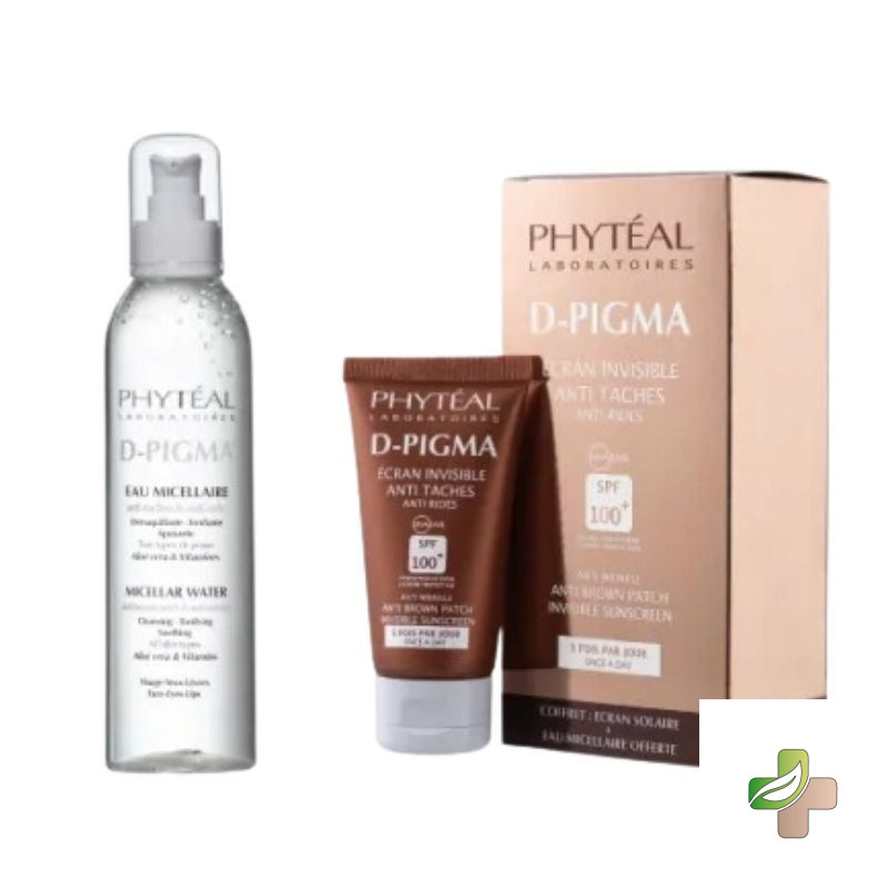 Phyteal Dpigma Ecran Invisible Spf100+ 50ML + Dpigma Eau Micellaire A L’Aloe Vera 250Ml Offerte