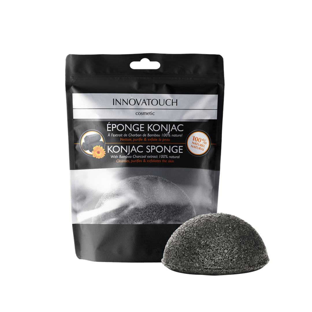INNOVATOUCH Eponge Konjac À L'Extrait De Charbon De Bambou