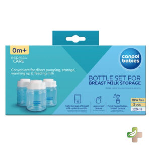 Canpol Set de 3 Bouteilles de Conservation de Lait Maternel 120 ml Ref 35/235
