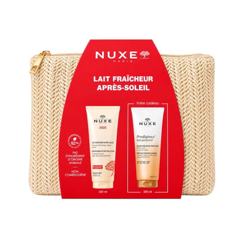 NUXE Lait Fraîcheur Après-Soleil & Huile de Douche 200 ml Offerte avec Trousse Offerte