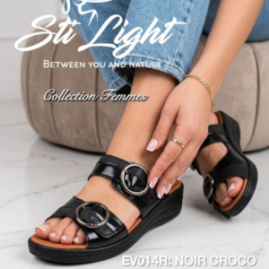 STI LIGHT,Sabot Orthopédique Noir Croco, EV014R