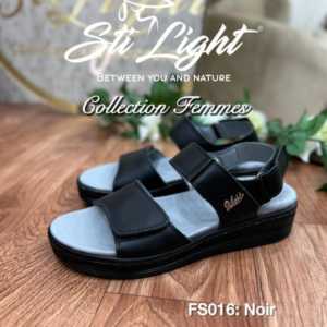 STI LIGHT,Sandales Orthopédiques Noires, FS016