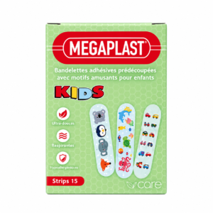 MEGAPLAST Bandelette adhésive prédécoupées avec motifs amusants pour enfants Strips15