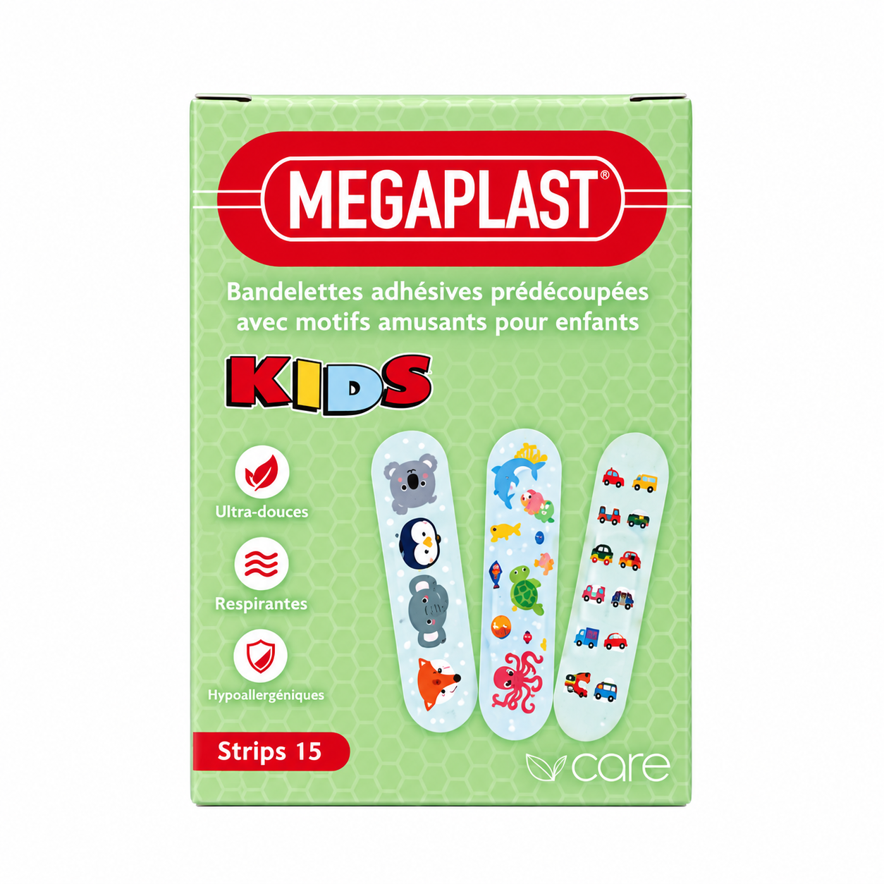 MEGAPLAST Bandelette adhésive prédécoupées avec motifs amusants pour enfants Strips15