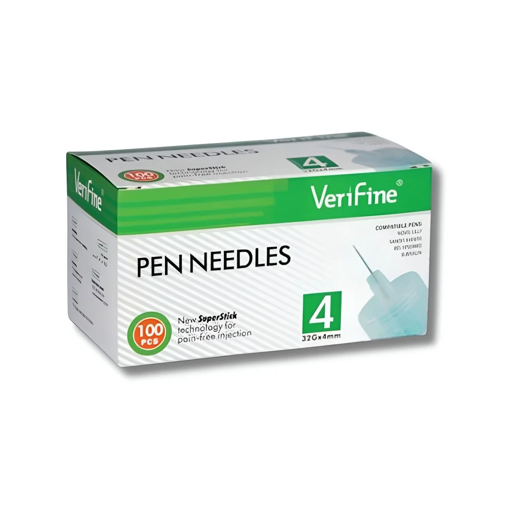 VERIFINE PEN NEEDLES 100 pièces 32Gx4mm